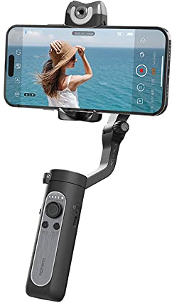 HUIOP V2S Stabilisateur de cardan Portable 3 pour Smartphone AI Smart Tracking Phone Vlog Gimbal Anti-Shake Gesture Control Built-in LED Fill Light Battery 280g Max. utile avec