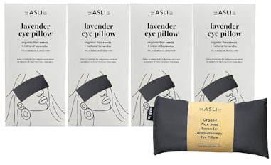 The Asli Co. Lavender Aromatherapy Eye Pillow (4 Packs) Hot & Cool Therapy for Relieve Sinus Congestion, Sooth Puffy and Tired Eyes, Perfect for Sleeping, Yoga, Meditation, Charcoal Grey