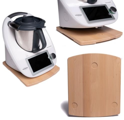 Thermomix Gleitbrett TM5 TM6 aus Holz, Holzbrett mit Griff, Gleitbrett, Slider-Brett mit rutschfesten Füßen, schützt die Waage und verträgt Vibrationen