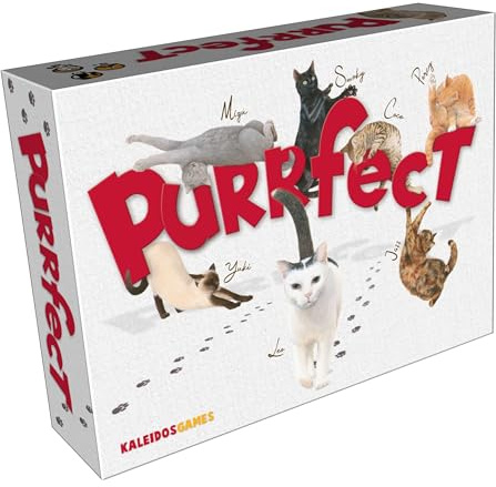 KALEIDOSGAMES Purrfect - Das felin schlaue Kartenspiel - Spaß, Strategie und Miauen für alle - Regelwerk auf Deutsch online (QR-Code 'SmartRules' auf der Schachtel)