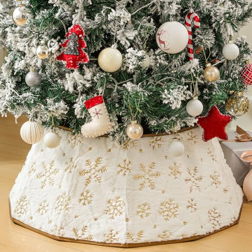 Lewondr Collare per Albero di Natale, 66cm, Bianco & Oro