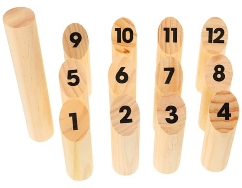 OHPHCALL Holz Wurfspiel-Set Nummerierte Blöcke Für Outdoor-Spiele Interaktives Spielzeug Für Garten Strand Picknick Und Partys
