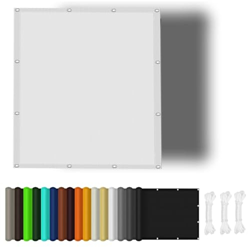 Sonnensegel Nach Maß mit Ösen 1 x 1 m (Nach Mass) Premium Polyester Schattentuch mit Ösen Sonnenschirm Rechteckig für Outdoor Partys, Weiß