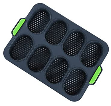 ABOOFAN 2pcs Silicone French Roll Mold Small Bread Baking Mould Non-Stick Silicone Baking Moulds for Bread Making Cake Fondant Molds DIY Household Kitchen Use