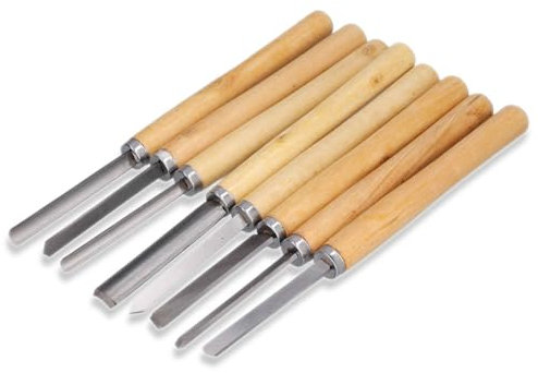 Juego de cinceles de torno para carpintería, 8 piezas de cinceles giratorios de madera, juego de herramientas de separación de ranuras HHS, accesorios de gubia para tallado de