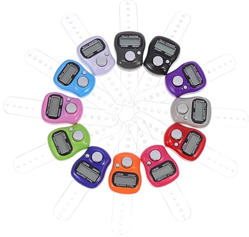 KOMBIUDA 12stücke Zähler Klicker Fingerzähler Mini-Tally-zähler Tragbarer Zahlenzähler Manueller Schrittzähler Ziffern Klare Anzeige Kompakt Und Praktisch Für Freihändige Bedienung