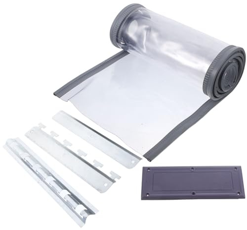 Pvc Streifenvorhang für Haustür, Transparent, Wintertauglich, 1 Stück | Installationszubehör und Bodenplatte, Leicht Abnehmbar, für Krankenhäuser und Außenbereiche