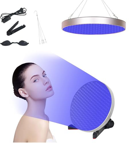 Solarium Für Zuhause, 50W 250 LEDs 460NM Tragbare Bräunungslampe, Faltbares Seinstellbares Ständer Und Aufhängbare Haken, Round Gesichtsbräuner Sonnenlampe für Körper und Gesicht