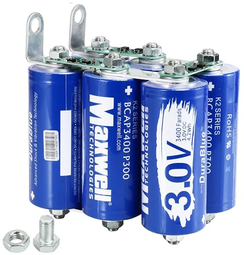 Maxwell 18V 567F Super Kondensator 12V Sprung Starter 6000A Auto Starter Keine traditionelle Batterie, leistungsstarker Sprung Box für alle 12V Autos, 6pcs 3.0V 3400F arbeitet in -45°F, 1 Mins schnell