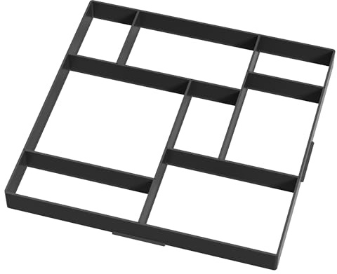 FIVMEN 1x Pflasterform Gießform Gehweg Schablone 8 Kammern DIY Garten Betonformen Schalungsform Pflastersteine Streichen aus Kunststoff Gehwegplatten, Quadrat 01