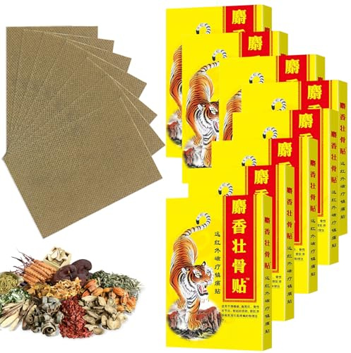 WANDGU Lot de 120 patchs de soulagement de la douleur : lot de 8 patchs de soulagement de la douleur Tigre Soreness Patch infrarouge lointain chinois, patchs traditionnels pour douleurs au cou, genoux
