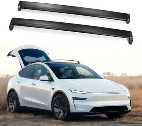 QIUYU2024 Aluminiumlegierung Abschließbarer Querträger Dachträger für Tesla Model Y Juniper 2025 2026, Autodachträger, Dachgepäckträger für Kanu, Kajak, Fahrrad, Reisen
