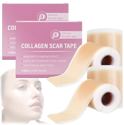 Lot de 2 pansements en silicone pour cicatrices - Pour le visage - Réutilisables - Imperméables - Doux pour la peau (B)