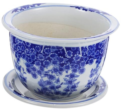 HEMOTON Pot De Fleurs Céramique pour Intérieur avec Soucoupe Contenant pour Plantes Pot à Cactus pour Décoration Maison Et Bureau