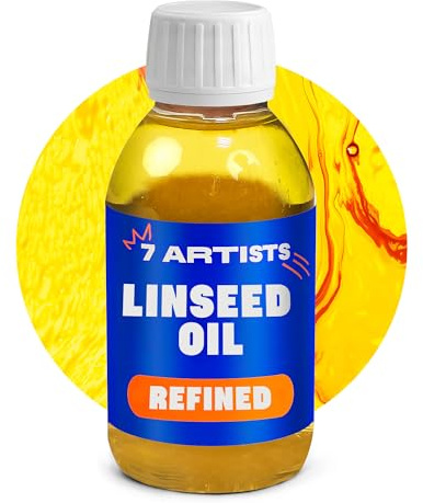 7 Artists Leinöl für Ölfarben Raffiniertes 125 ml – Professionelles Malmittel in Künstlerqualität für Ölmalerei | Verbessert Farbfluss, Transparenz & Glanz | Ideal für Lasuren und Schichtmalerei