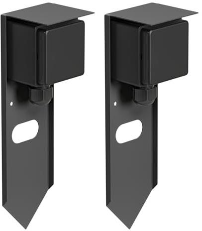 ledscom.de 2 PIWI Pilar de Toma de jardín con piqueta de Tierra para Exteriores, IP44, Individual, Acero Inoxidable, Antracita, Angular, 24 cm