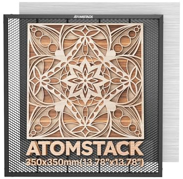 ATOMSTACK Lit laser en nid d'abeille F2N 350 × 350 mm, conçu pour les stations de travail de gravure laser. Dispose d'une coque en métal compatible avec la plupart des machines de gravure.