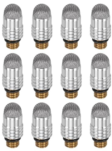 PATIKIL 6mm (0.24) Stylus Pen Fiber Tips, 12Pcs Universal Mesh Soft Conductive Replacement Tip Touch Screen Stylus Pen with External Thread, Gray