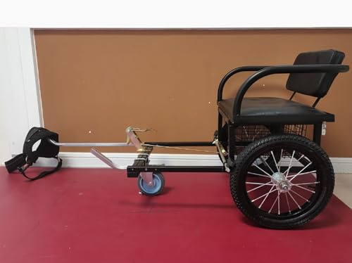 Hundewagen Zum Ziehen Mit Sitz Robuster Hunde-Zugwagen Mit Zuggurt Schwarzer Metallrahmen Perfekt Für Kleine Haustiere Große Hunde(Size:10-40kg/22-88lb)