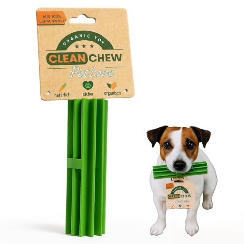 PetLove Organic Toys CLEAN Chew • Hundespielzeug aus 100% Naturkautschuk • Zahnpflege-Kauspielzeug für Hunde • Robust & langlebig • Für kleine & mittelgroße Hunde