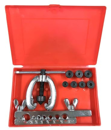 KIXZSAZ Kit di 9 utensili per l'espansione dei tubi con 7 di dimensioni, svasatura tubi in rame e alluminio, facile da riporre e 7/16, adattatori, piegatubi, svasatore, tagliatubi