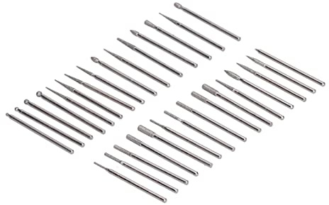 YWBL-WH Juego de Brocas para Amoladora de Esmeril con Cabezal de Molienda, 30 Piezas, Vástago de 2,3 Mm, 5 Formas para Pulir Tallado y Rectificado de Orificios Interiores en Troqueles de Jade de (#1)