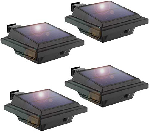 KEENZO Solcellslampor LED-takrännor 25 LED-solcellslampor 25 lysdioder, kallvit trädgårdsbelysning, staket, solcellslampor för staket, uteplats, trottoar, gård, garage