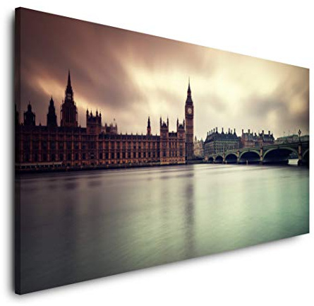 London 120x 60cm Panorama Leinwand Bild XXL Format Wandbilder Wohnzimmer Wohnung Deko Kunstdrucke
