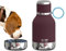 Asobu Dog Water Bottle with Built-In Bowl – Burgundy – Stainless Steel Insulated Travel Bottle – 1 L