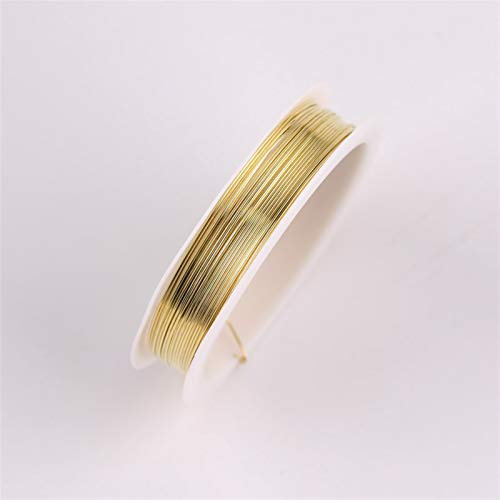 Pangyoo PYouo-Kupferkabel 0,2-1mm Silbergoldlegierungsdraht, Perlendraht, DIY Kupferdraht, Schmuck Wire Seil Zubehör Werkzeugzubehör (Color : Gold, Size : 0.5mm (7meters))