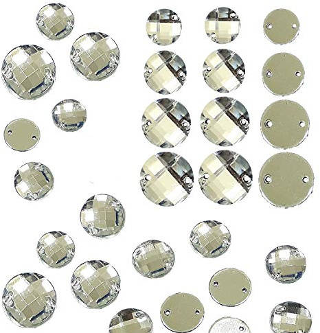 Perlin Strasssteine Glitzersteine zum annähen Runde Set Kristall Acrylsteine Crystal Flatback für Kleidungsstück Basteln Kleidung und Tasche Deko (6mm 200 Stück)