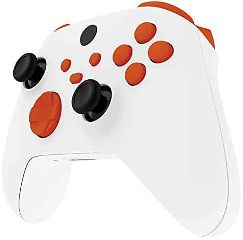 eXtremeRate No Letter Imprint Custom Full Set Buttons for Xbox Core Wireless Controller, Replacement Accessories Bumpers Triggers Dpad ABXY Keys Parts for Xbox Series X & S Controller - Orange