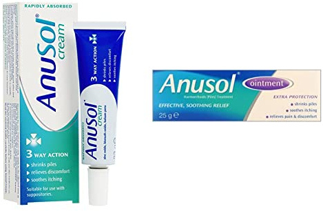 Anusol Haemorrhoids Treatment Cream – Proven Formula Shrinks Piles, Relieves Discomfort, Soothes Itching & Lubricates – 23g & Ointment – Proven Formula Shrinks Piles – 25 g (Pack of 1)