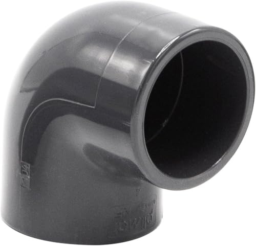 Baumaxxe PVC Winkel 16mm Fitting Winkelmuffe Klebemuffe - 16 Bar - bm273 | 3/8 Zoll PVC Fitting, 2x Klebemuffe und Anschlagfuge, zum Verkleben mit PVC Rohr 16mm, Pool Zubehör für Poolverohrung 16mm