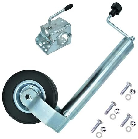 TXP:360 Schwerlaststützrad Stützrad Schwerlast mit Klemmhalter und Schrauben Set für PKW Anhänger | Ø60mm | Stützlast von 300kg