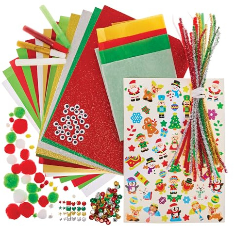 Baker Ross FX811 Christmas Bumper Craft Pack - Christmas Arts and Crafts Supplies for Kids