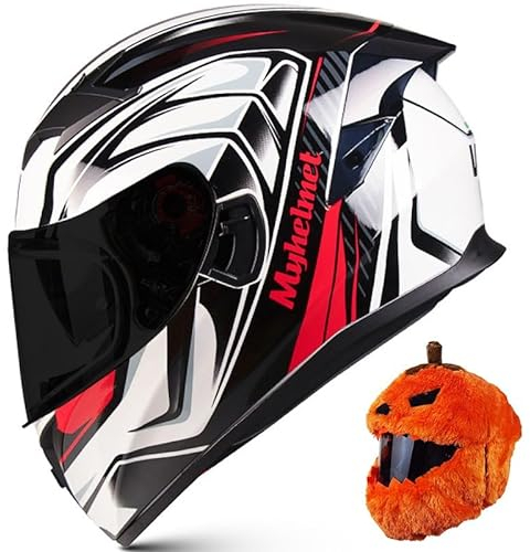 Motorradhelm Mit Helmüberzug, Integrierter Integralhelm, DOT-Zugelassener Schneemobil-Straßenmoped-Motocross-Rennsturzhelm Für Erwachsene, Männer Und Frauen B, M=57~58CM