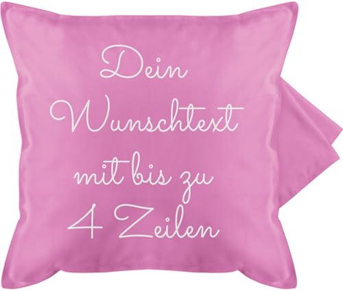 Kissenbezug - Aufdruck selbst gestalten - Wunschtext I Geschenk personalisiert - 50 x 50 cm - Pink - Kissen Personalisieren Text namenskissen personalisierte Bedruckt kuschelkissen selber Schrift