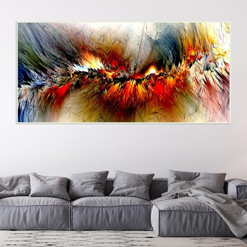IUNTWEIE Abstrakte Moderne Leinwandbilder Groß Bunte Aurora Bild auf Leinwand Abstrakte Poster Vintage Gold Kunstdrucke Modern Wohnzimmer Schlafzimmer Dekoration Poster Ohne Rahmen (style-5, 40x80cm)