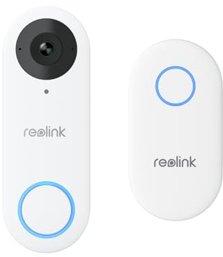 Reolink 5MP cablato Videocitofono PoE con Chime, Vista Diagonale a 180°, Video Campanello Cablato, Rilevamento di Uomo, Avvisi Intelligenti, Audio Bidirezionale, Video Doorbell, Bianco