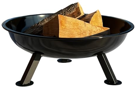 Cuenco de fuego porcelana negra acero esmaltado - diámetro 57 cm