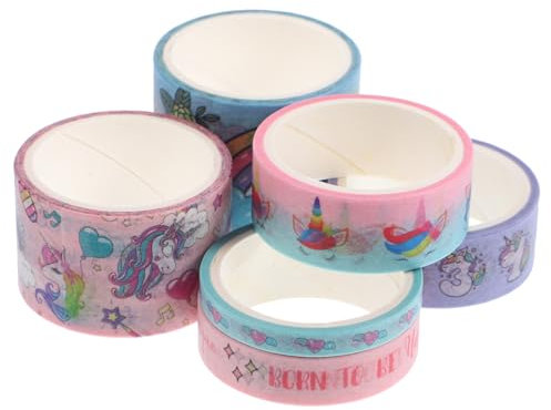 TEHAUX 6 Rollen Cartoon-taschenband Breites Washi Tape Selbstklebendes Washi-tape Rosa Band Scrapbook-klebeband Niedliche Kunstbedarf Tagebuchband Papier Kunsthandwerk Lieferungen Student
