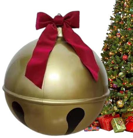 Zuasdvnk Weihnachtskugel | Glockenförmige Dekokugel zum Aufhängen für Weihnachten, große Weihnachtskugeln für Weihnachten, Outdoor, Hof, Rasen, Terrasse, Garten