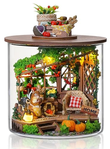 Foyucool DIY Kit de Maison Miniature pour Adultes, Temps de Récolte | Avec Éclairage LED & Mini-Meubles, Kit Créatif Déco Intemporelle, Cadeau Original Pour Noël, Anniversaire & Fête des Mères
