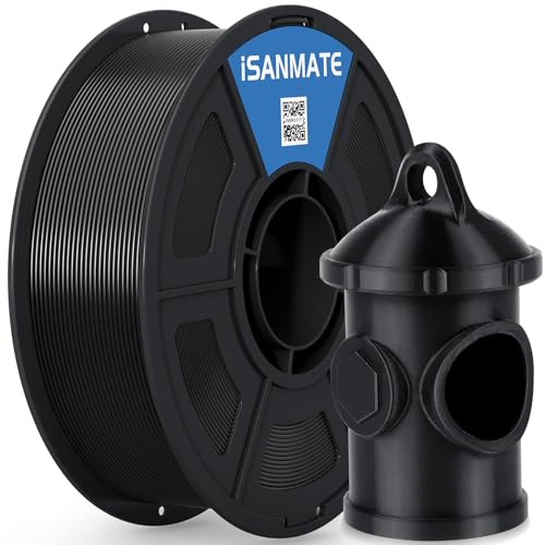 iSANMATE ASA Schwarz Filament 1.75mm, Premium Anti-UV Wetterbeständiges 3D Drucker Filament für Outdoor, Maßgenauigkeit +/- 0.02mm, 1KG Spule Filament für 3D Drucker,ASA Black