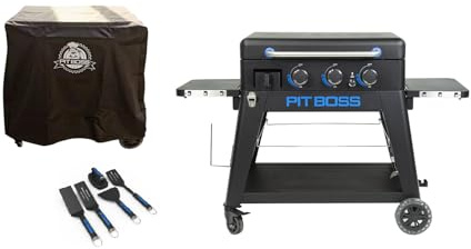 Pit Boss Ultimate Plancha 3 Burner Kit (Set bestehend aus Grill, Abdeckung und Grillzubehör, ideales Starterset) 60773