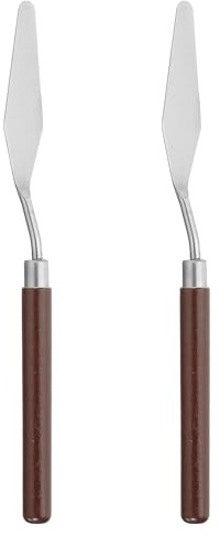 PATIKIL Art Spatula, 2 Pcs No.4 20mm Stainless Steel Flexible Palette Knife Painting Knife Painting Spatula Oil Painting Mixing Scraper with Wood Handle for Canvas Acrylic Painting, Red