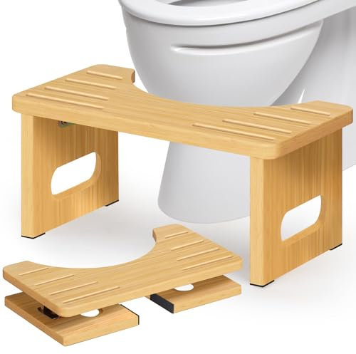 Sgabello per WC in legno, pieghevole, per adulti, per adulti, sgabello per WC (Legno)