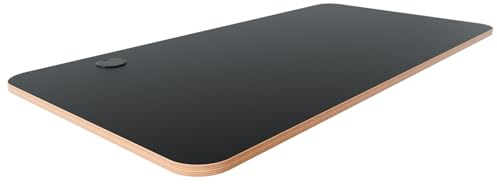NearHub Schreibtischplatte aus Massivholz, Tischplatten für Höhenverstellbare Schreibtische Mit Glatten Kanten, Kratzfest Standsicher Biegefest,FSC Zer-Umweltfreundlich Nachhaltig,122 x 61 cm,Schwarz