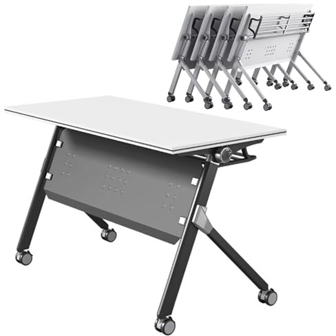 Klappbarer Konferenztisch Modularer Bürotisch mit Premium-Metallrahmen Langlebiger rechteckiger Besprechungstisch für Büro, Heimtraining oder Pausenraum